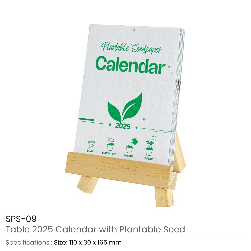 2025 Table Calendars with Plantable Seeds Promotional Gifts