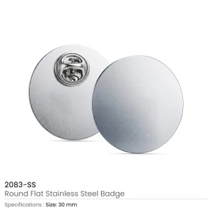 Round Flat Metal Badges 30mm with Butterfly Clutch Attachment - Image 6
