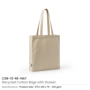 Recycled Cotton Tote Bags with Gusset 220 GSM - Image 6